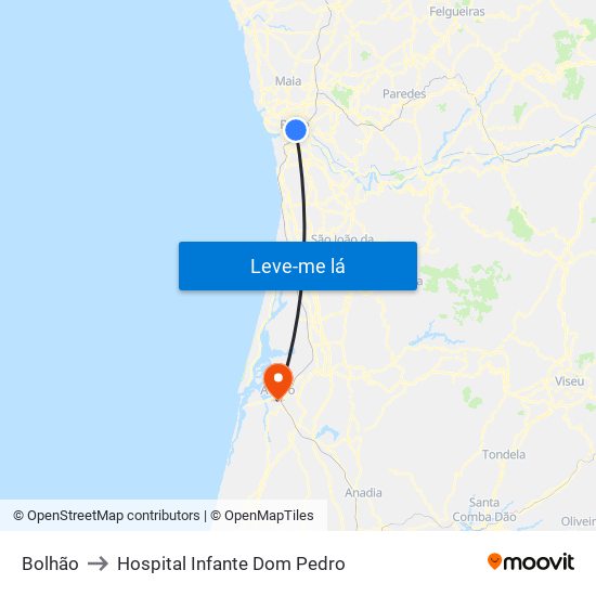 Bolhão to Hospital Infante Dom Pedro map