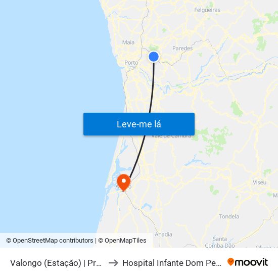 Valongo (Estação) | Presa to Hospital Infante Dom Pedro map