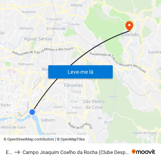 Edp to Campo Joaquim Coelho da Rocha (Clube Desportivo de Sobrado) map