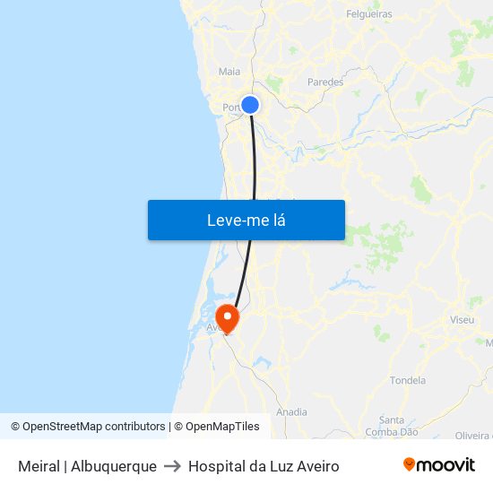 Meiral | Albuquerque to Hospital da Luz Aveiro map