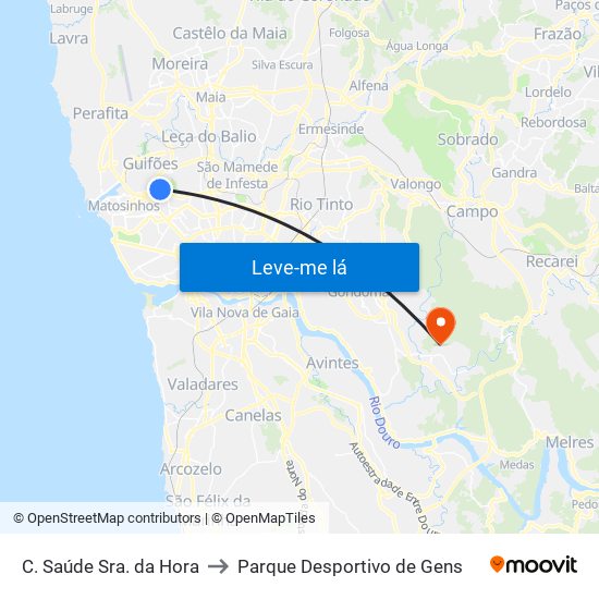 C. Saúde Sra. da Hora to Parque Desportivo de Gens map