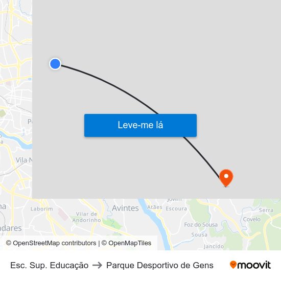 Esc. Sup. Educação to Parque Desportivo de Gens map