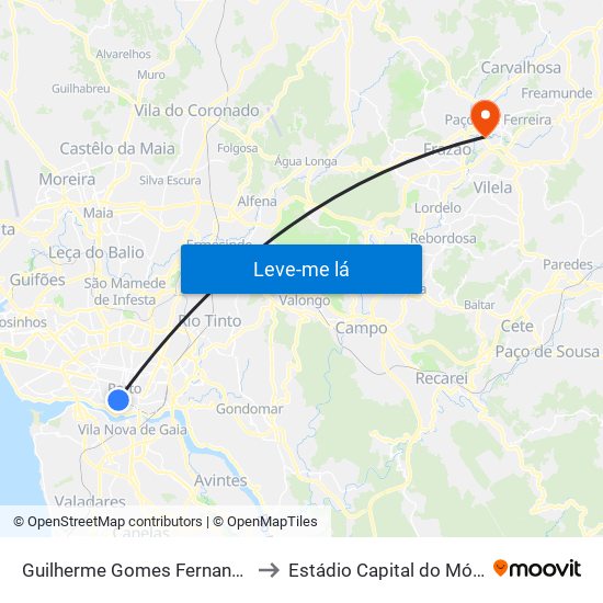 Guilherme Gomes Fernandes to Estádio Capital do Móvel map