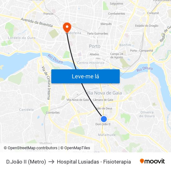 D.João II (Metro) to Hospital Lusiadas - Fisioterapia map