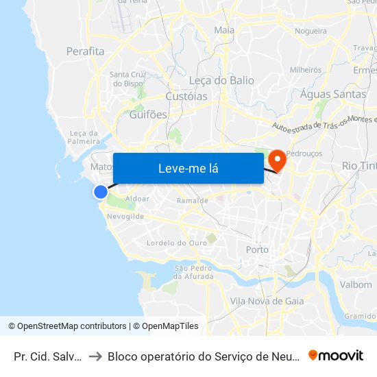 Pr. Cid. Salvador to Bloco operatório do Serviço de Neurocirurgia map