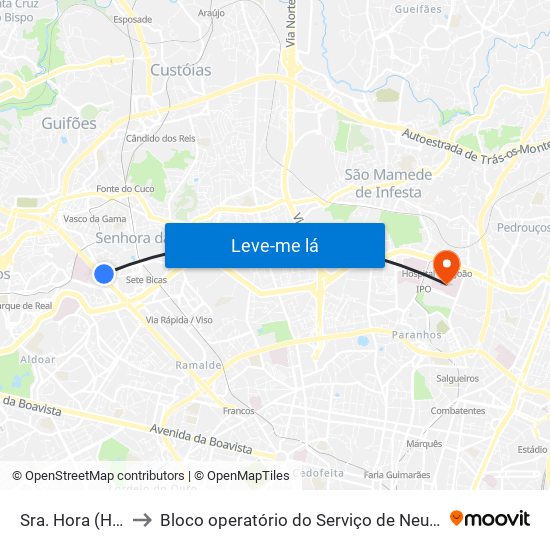 Sra. Hora (Hiper) to Bloco operatório do Serviço de Neurocirurgia map