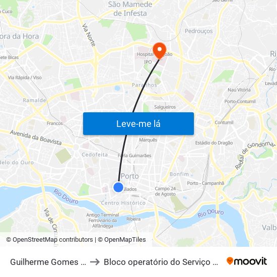 Guilherme Gomes Fernandes to Bloco operatório do Serviço de Neurocirurgia map