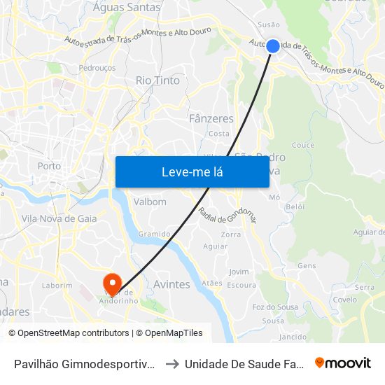 Pavilhão Gimnodesportivo | Ramalho Ortigão to Unidade De Saude Familiar Vilar Saúde map