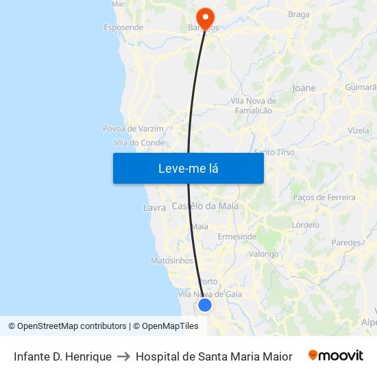 Infante D. Henrique to Hospital de Santa Maria Maior map