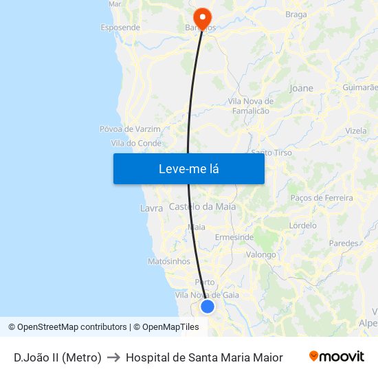 D.João II (Metro) to Hospital de Santa Maria Maior map