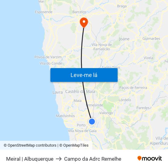 Meiral | Albuquerque to Campo da Adrc Remelhe map