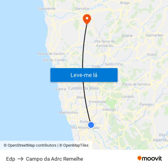 Edp to Campo da Adrc Remelhe map
