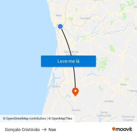 Gonçalo Cristóvão to Nae map
