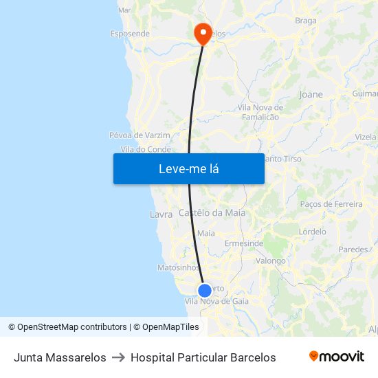 Junta Massarelos to Hospital Particular Barcelos map