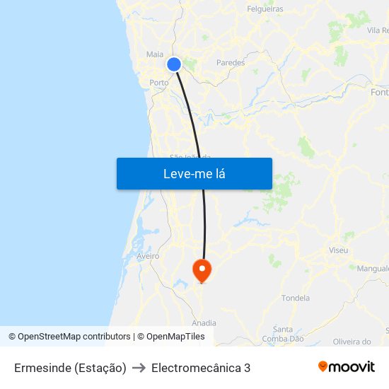 Ermesinde (Estação) to Electromecânica 3 map