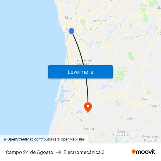 Campo 24 de Agosto to Electromecânica 3 map
