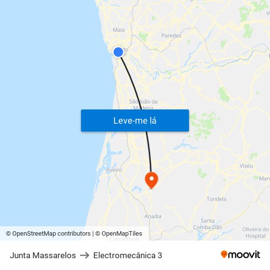 Junta Massarelos to Electromecânica 3 map