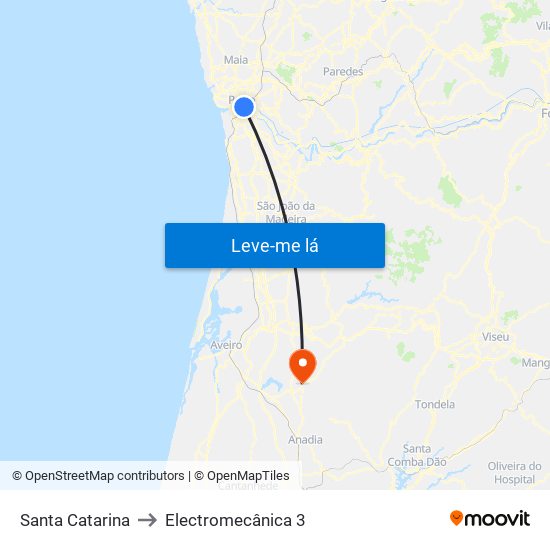 Santa Catarina to Electromecânica 3 map