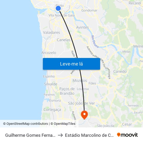 Guilherme Gomes Fernandes to Estádio Marcolino de Castro map