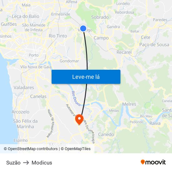 Suzão to Modicus map