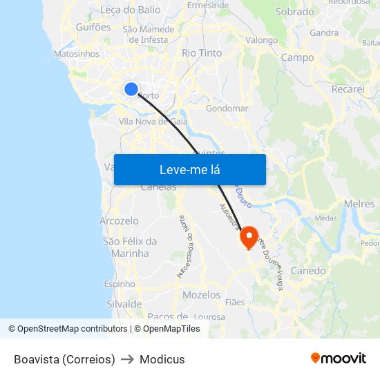 Boavista (Correios) to Modicus map