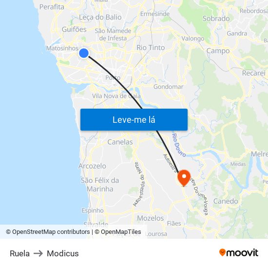 Ruela to Modicus map