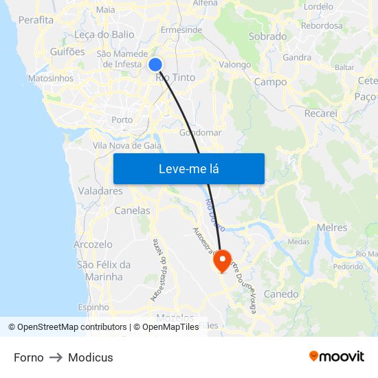 Forno to Modicus map