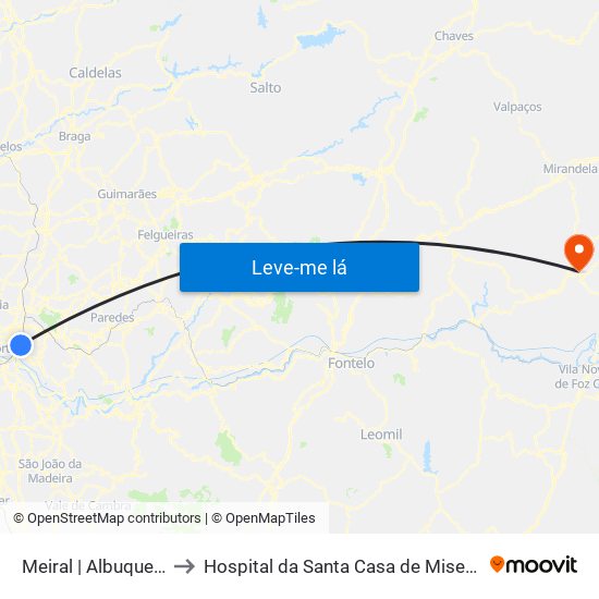 Meiral | Albuquerque to Hospital da Santa Casa de Misericórdia map