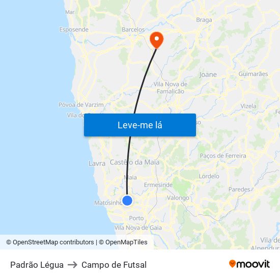 Padrão Légua to Campo de Futsal map