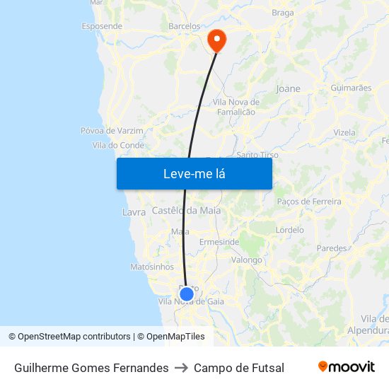 Guilherme Gomes Fernandes to Campo de Futsal map