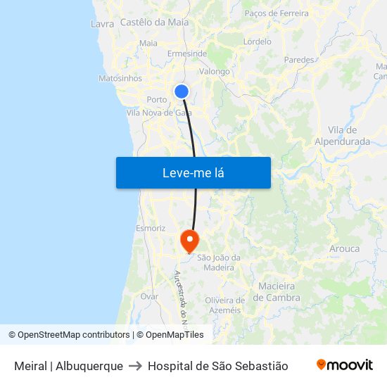 Meiral | Albuquerque to Hospital de São Sebastião map