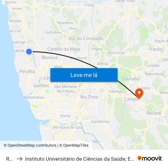 RAMIL to Instituto Universitário de Ciências da Saúde; Escola Superior de Saúde do Vale do Sousa map