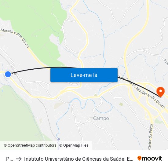 Presa to Instituto Universitário de Ciências da Saúde; Escola Superior de Saúde do Vale do Sousa map