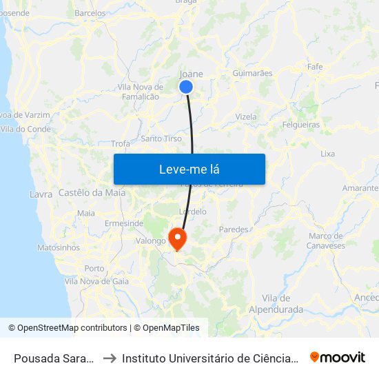 Pousada Saramagos (Riopele) | Correios to Instituto Universitário de Ciências da Saúde; Escola Superior de Saúde do Vale do Sousa map