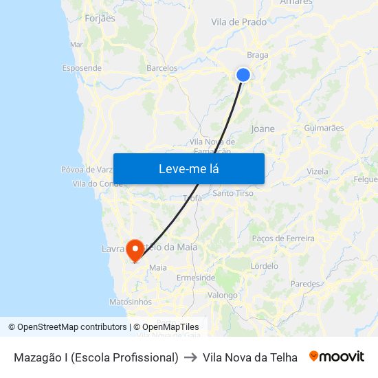 Mazagão I (Escola Profissional) to Vila Nova da Telha map