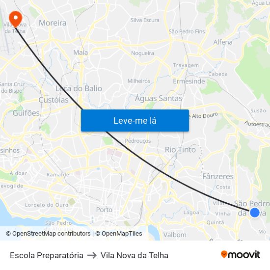 Escola Preparatória to Vila Nova da Telha map