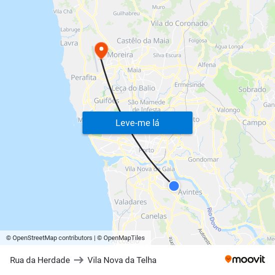 Rua da Herdade to Vila Nova da Telha map