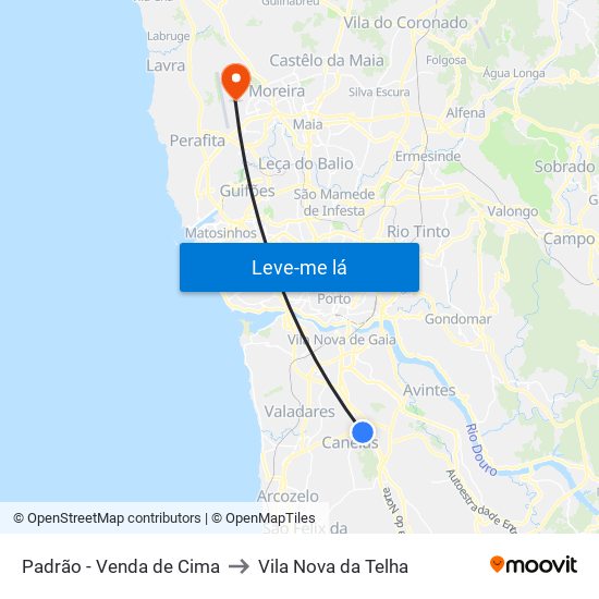 Padrão - Venda de Cima to Vila Nova da Telha map