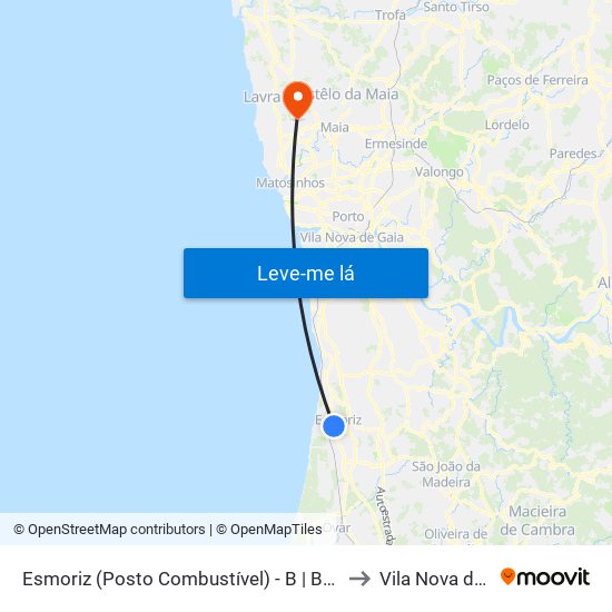 Esmoriz (Posto Combustível) - B | Bombas Gasolina to Vila Nova da Telha map