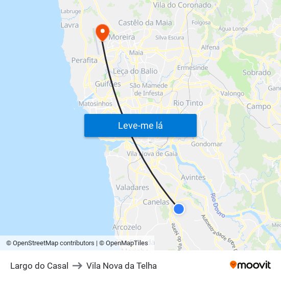 Largo do Casal to Vila Nova da Telha map