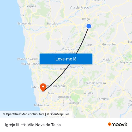 Igreja Iii to Vila Nova da Telha map