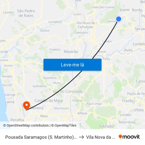 Pousada Saramagos (S. Martinho) | Ciclista to Vila Nova da Telha map