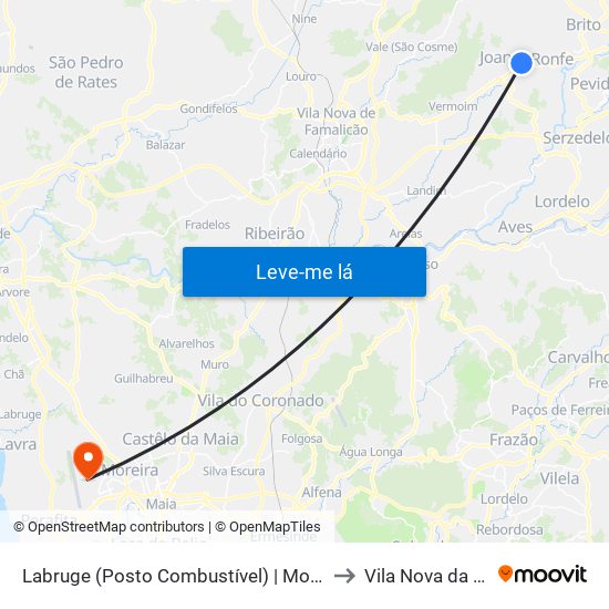 Labruge (Posto Combustível) | Monte do Rio to Vila Nova da Telha map