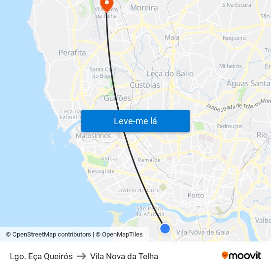 Lgo. Eça Queirós to Vila Nova da Telha map