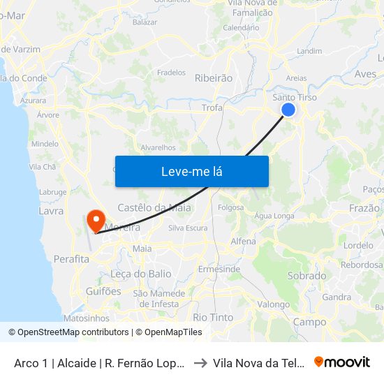 Arco 1 | Alcaide | R. Fernão Lopes to Vila Nova da Telha map
