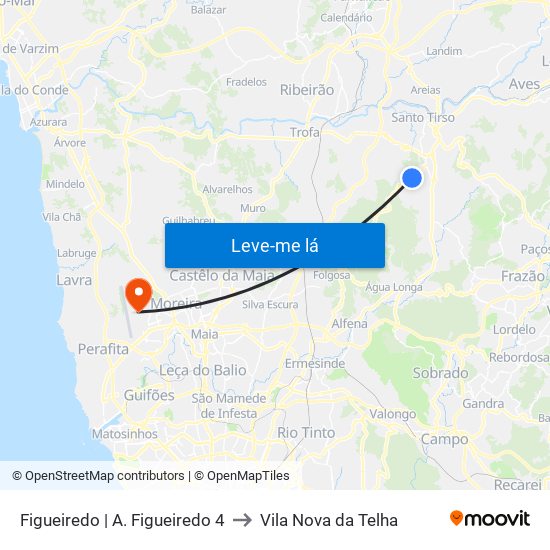 Figueiredo | A. Figueiredo 4 to Vila Nova da Telha map