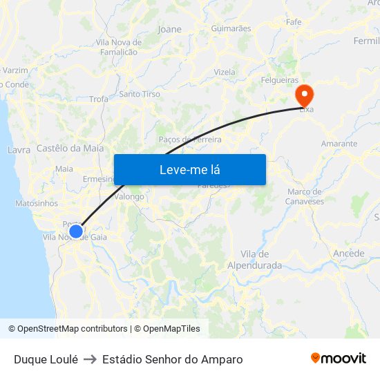 Duque Loulé to Estádio Senhor do Amparo map