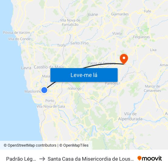 Padrão Légua to Santa Casa da Misericordia de Lousada map