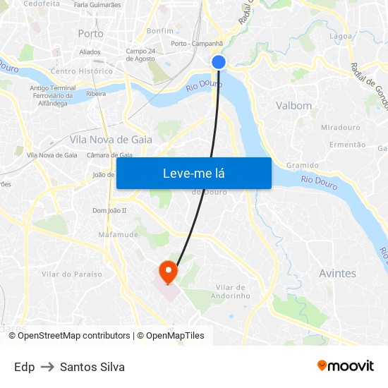Edp to Santos Silva map