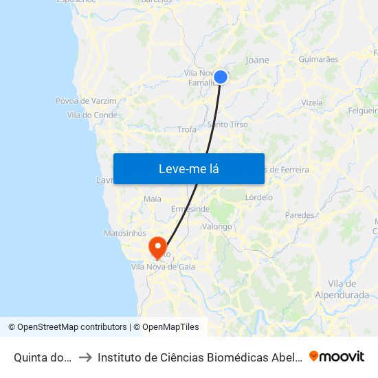 Quinta do Pacheco to Instituto de Ciências Biomédicas Abel Salazar - Polo de Medicina map